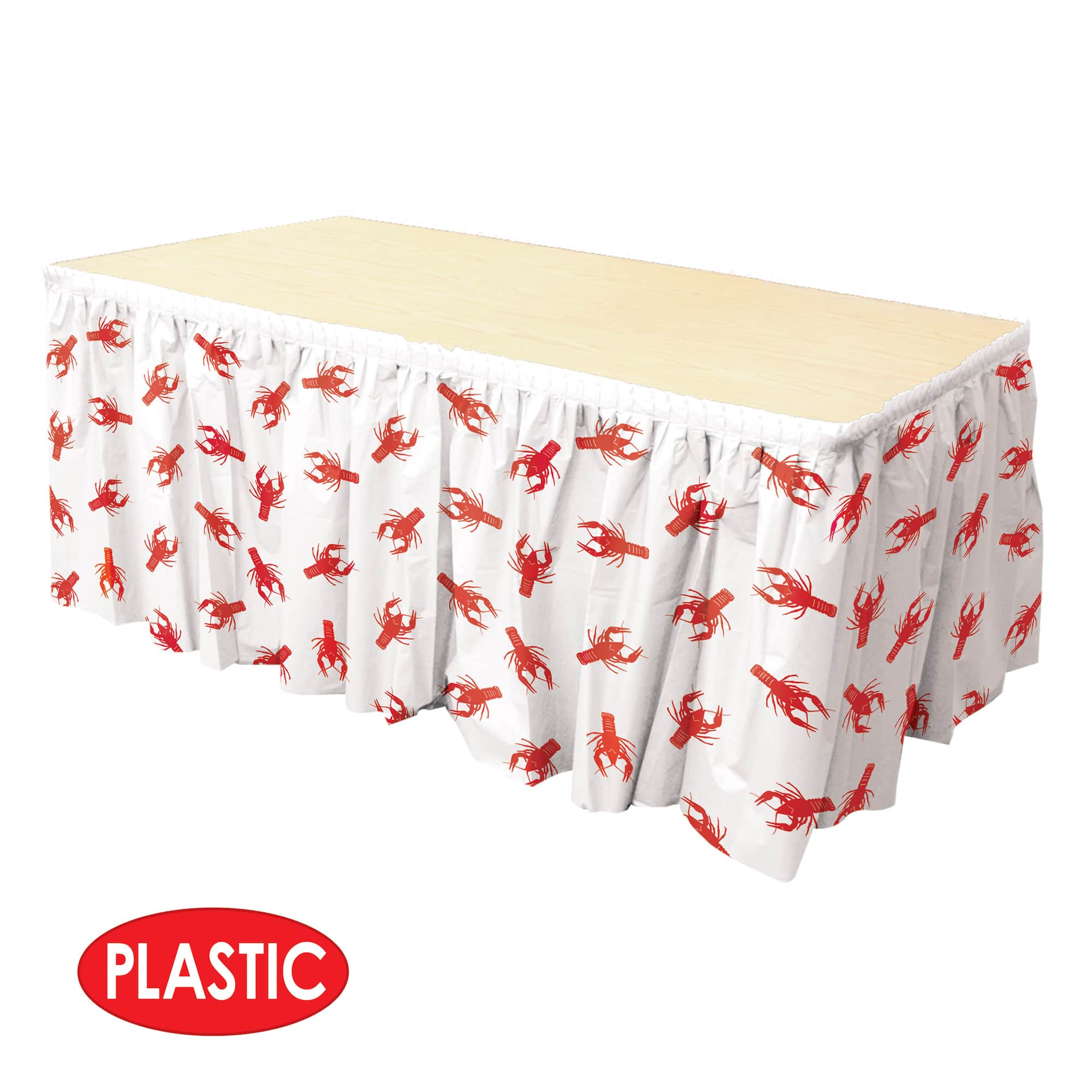 Beistle 29" x 14ft. Red & White Crawfish Table Skirting